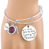 Maxbell Hidden Hollow Beads Birthstone Expandable Women's Wire Bangle Bracelet 1