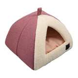 Maxbell Winter Pet Bed Nest Pet Tent with Mat Cave Bed Nonslip for Hedgehog Puppy Rose
