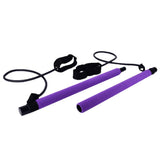 Maxbell Portable Pilates Bar  Adjustable Exercise Stick Resistance Band Tube Purple