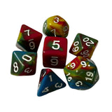 Maxbell 7x RPG Dice Set Polyhedron Game Dice for Party Supplies Family Gathering Bar Style E