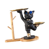 Maxbell Dog Statue Storage Tray Display Ornament for Entrance Restaurant Decor Black