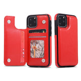 Max PU Leather Anti-fall Phone Back Cover Case For iPhone 11 5.8 inch Red