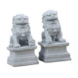 Maxbell 1 Pair Chinese Style Lions Statues Garden Sculptures for Outdoor Pathway