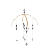 Max Kids Crib Mobile Bell Wooden Wind Chime Hanging Room Decor Gray and Silver