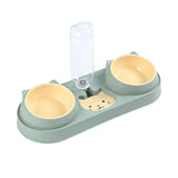 Maxbell Pet Feeder Waterer Pet Feeding Station Raised Stand Dish Bowls Detachable Green