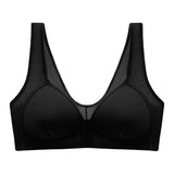 Maxbell Breathable Women Bra Every Day Front Closure Wire Free for Work Black