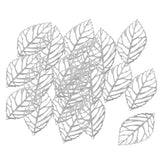 Maxbell 30Pcs Tibetan Silver Leaf Charms Pendants DIY earring hair accessory  silver