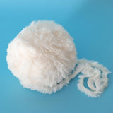 Max 32 Meters Soft Fluffy Faux Fur Yarn for Crocheting Knitting  White