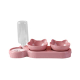 Maxbell 3 in 1 Cat Bowl Set Durable Feeding Bowls for Feeding Puppy Accessories Pink