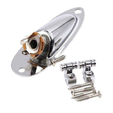 Maxbell Guitar Roller String Tree and Loaded Jack Socket Plate for Electric Guitar Argent