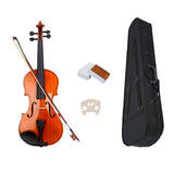 Max Maxb Natural Acoustic Violin Fiddle with Case Bow Rosin Stringed Instrument 1-4