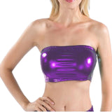 Maxbell Women's Bandeau Top Strapless Sleeveless Top Swimsuit for Performance Violet