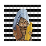 Maxbell Polyester Bath Shower Curtain with 12 Hooks Bathroom Decor Cat