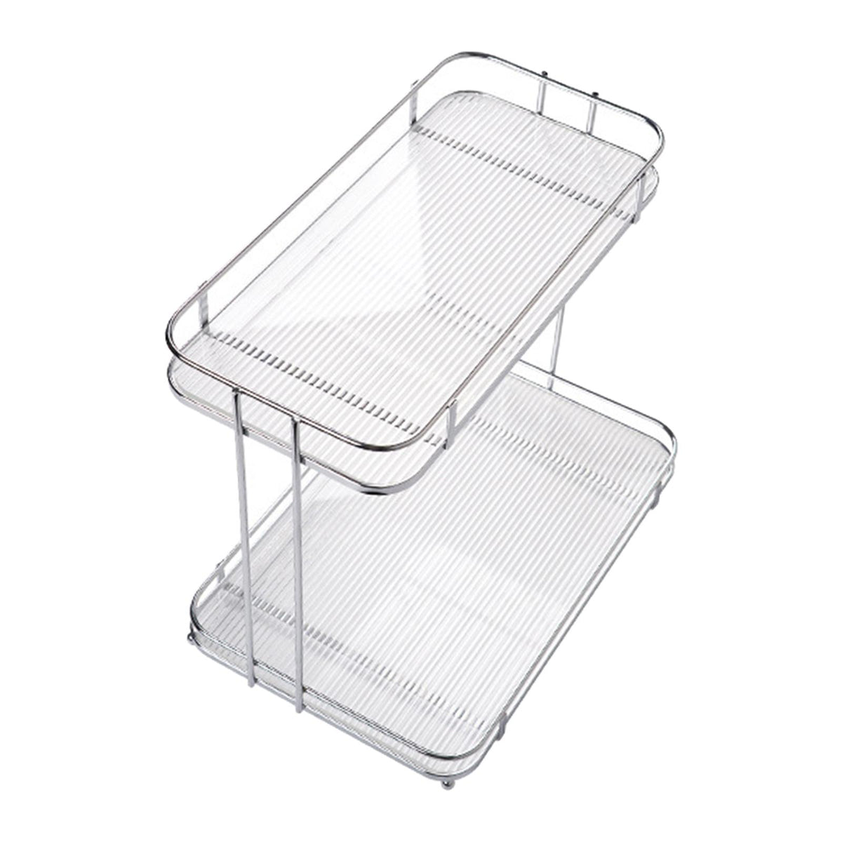 Maxbell Countertop Organizer Multipurpose 2 Tiers Specialty Plates Fruit Cakes Stand Argent