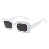 Maxbell Driving Glasses Traveling Travel Summer Rectangle Sunglasses for Women Men White Black Gray