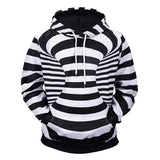 Maxbell Men Women 3D Cross Stripe Hoodie Sweater Sweatshirt Jacket Coat Pullover M