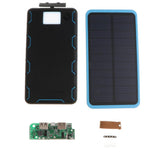 Max Solar Charger Power Bank 8000mAh Dual USB Charger for Phone Black and Blue