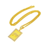 Maxbell Hip Hop Score 100 Rectangle Charm Pendant Long Chain Necklace Jewelry Men