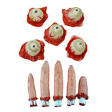 Maxbell 10 Pieces Severed Fingers Eyes Kit Ripped Out Eyeballs for Halloween Props