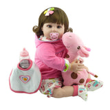 Max 22" Baby Doll with Giraffe Silicone Body Adorable Lifelike Toddler Baby Doll
