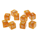 Maxbell Pack of 10pcs Pearl Coffee D6 Six Sided Game Dice D&D TRPG Games Party Supplies Toys