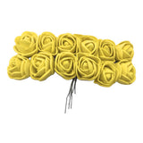 Maxbell Handmade Simulation Rose Flowers DIY Wedding Venue Arrange Home Decor Yellow