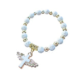 Maxbell Angel Wing Cross Bracelet for 1ST Communion Dedication Goddaughter Godmother