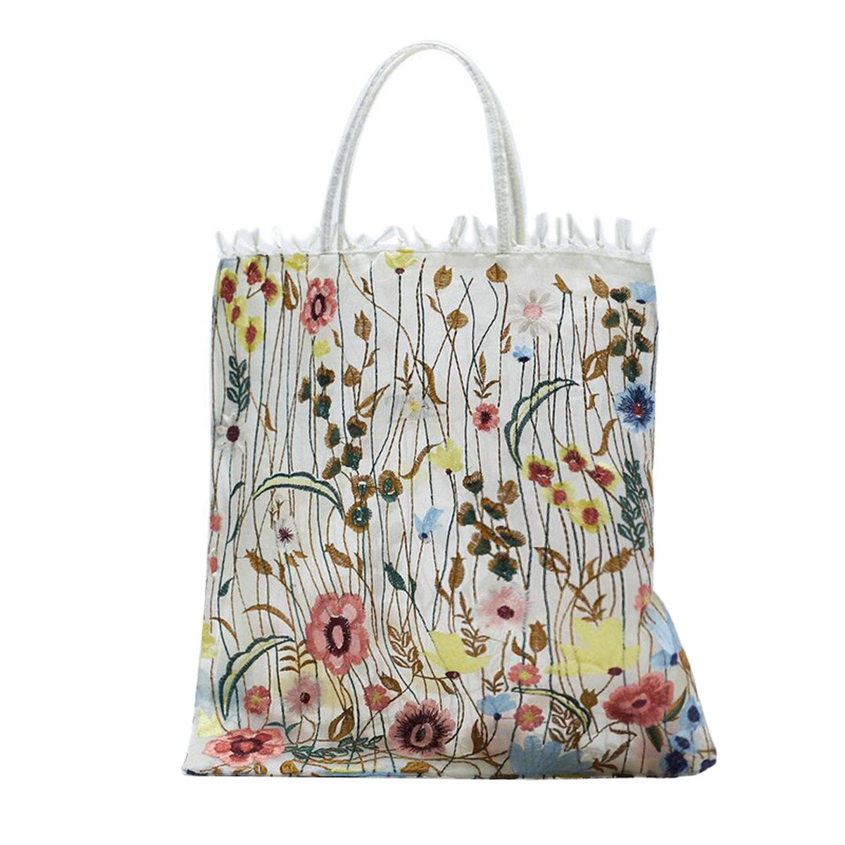 Maxbell Fashion Embroidered Tote Bag for Shopping Working Traveling Style A