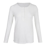 Maxbell Casual Solid Knitted Sweater Long Sleeve Pullover Blouse Sweatshirt S White