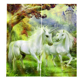 Max 2 Panel Set Digital Printing Curtains 3D Animals Unicorns-85x200cm