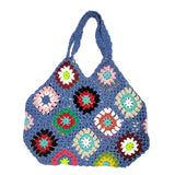 Maxbell Handwoven Women's Shoulder Bag Handbags Chic Summer Travel Beach for Purse Blue