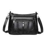 Maxbell Soft PU Leather Shoulder Bag Shopping Bag Multi Pockets Lady Casual Satchel