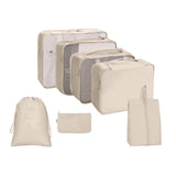 Maxbell 7x Waterproof Nylon Travel Organizer Bags Clothes Storage Bags Lightweight beige