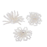 Max Maxb 3 Pieces Faux Pearl Flower Patch Sew on Motif Applique DIY Clothes Decor