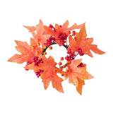 Maxbell Thanksgiving Candle Ring Holder Fall Candle Rings for Tabletop Farmhouse Bar Orange