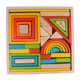 Maxbell 32-piece Kids Wooden Rainbow Stacking Blocks Educational Montessori Toys