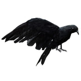Max Lifelike Simulated Feathered Birds Crow Garden Halloween Decor Photo Props
