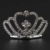 Max Mini Girls Kid Rhinestone Crown Bridal Tiara Hair Comb Accessories Silver