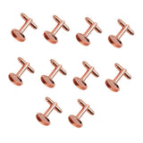 Max 10 Pieces DIY Cufflink Findings Cuff Link Blank Back Plate Pad Base rosegold