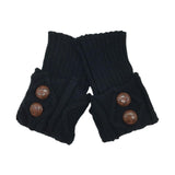 Maxbell Leg Warmers Knitted Winter Warm Fashion Toppers Stockings Womens Boot Cuffs black