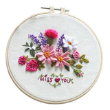 Maxbell DIY Needlework Kits with Embroidery Hoop Cross Stitch Craft Flower Pattern