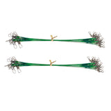 Max 20pcs Fishing Wire Leaders with Safety Snaps and Barrel Swivels Green 20cm