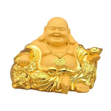 Maxbell Resin Maitreya Buddha Statues Sculpture Luck Decoration Ornament for Table