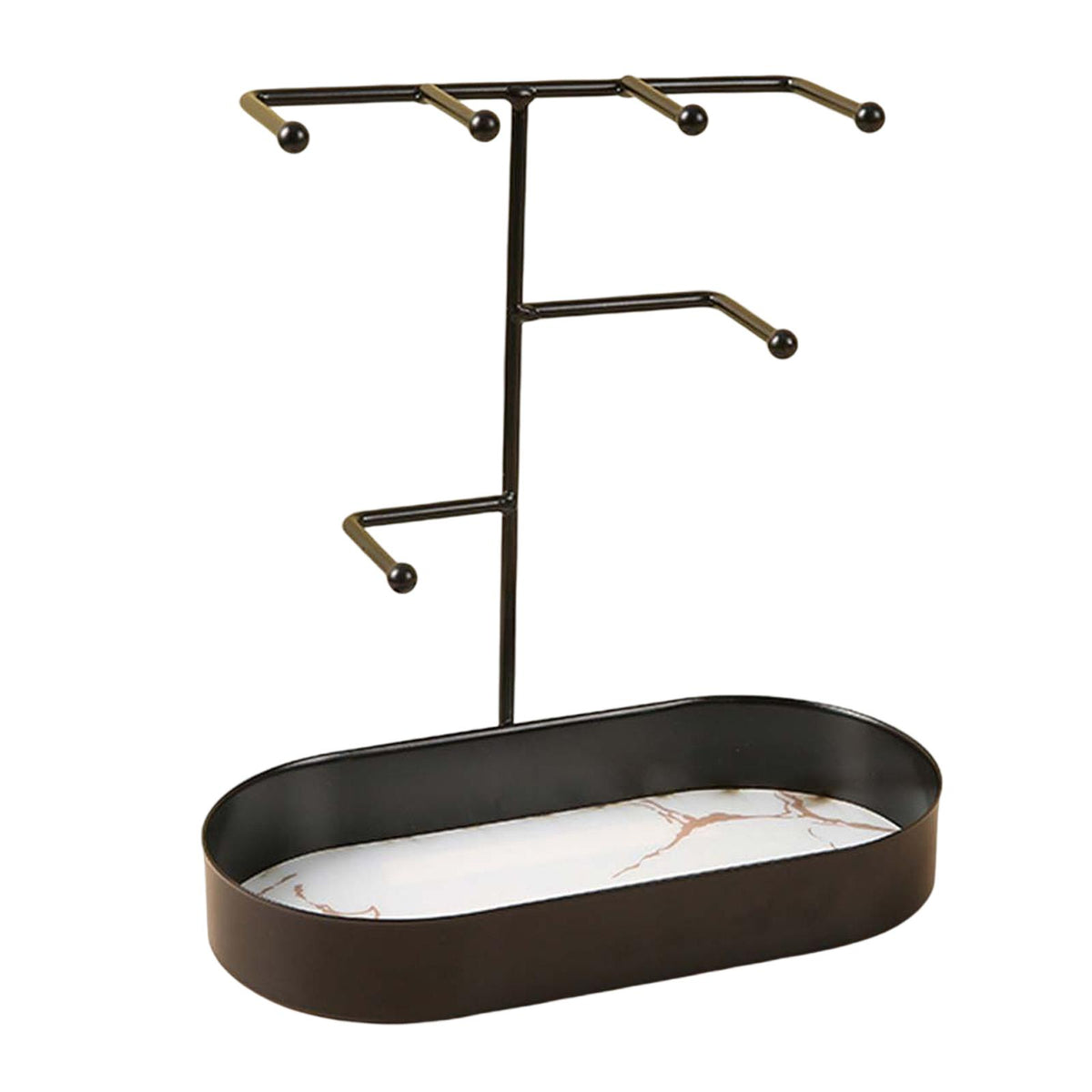 Maxbell Jewelry Organizer Stand Tray Display Rack for Rings Black Marbling