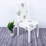 Max Stretch Short Removable Dining Chair Cover Slipcover Decor Gray Flower