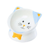 Maxbell Elevated Cat Food Bowl Pet Feeding Bowl Non Slip Raised Tilted Pet Feeder Light Blue