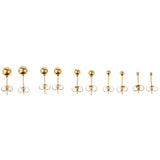 Maxbell 5 Pairs Assorted Ball 2mm-6mm Disc Ball Stainless Steel Earring Studs Gold