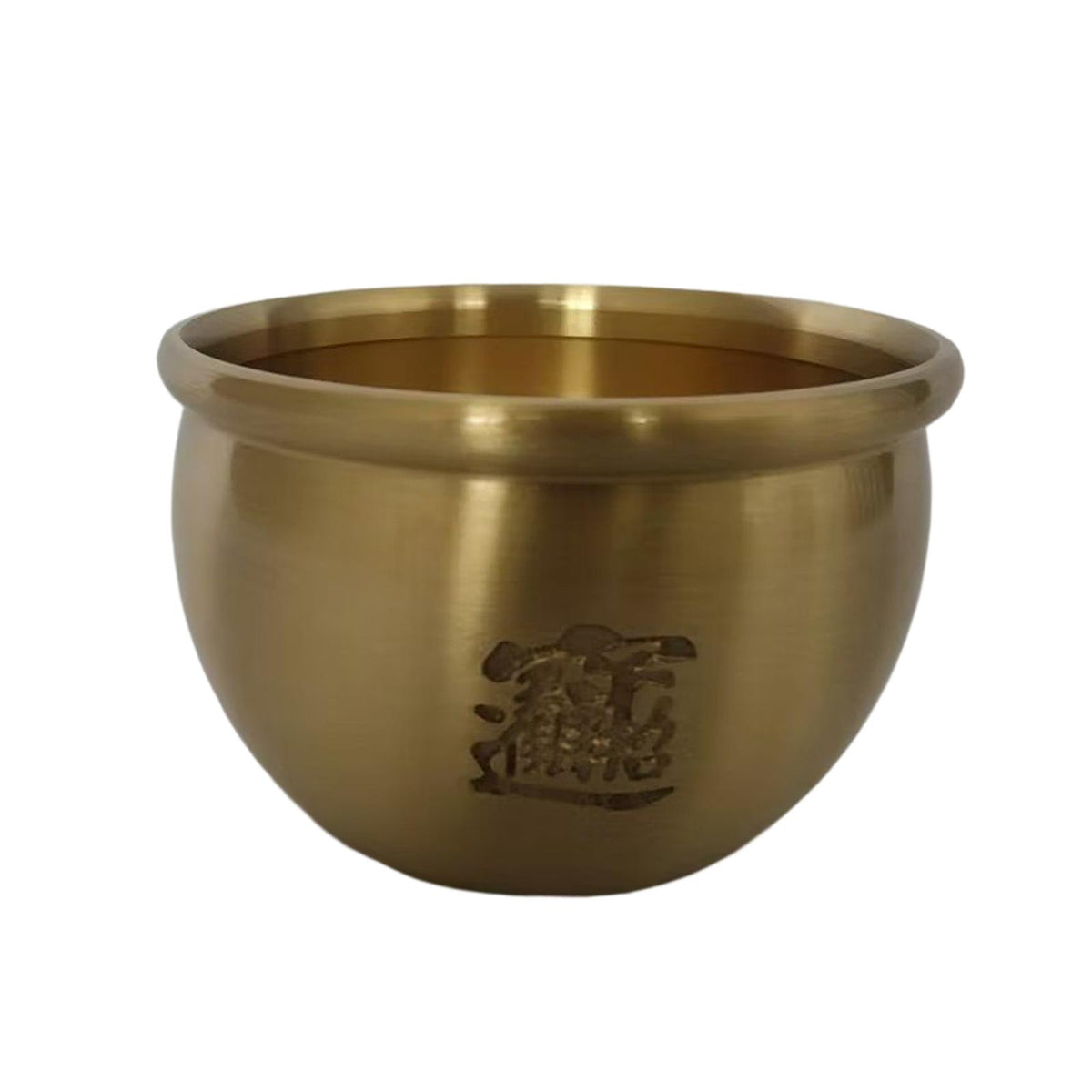 Maxbell Brass Fengshui Bowl Feng Shui Handcarved Wealth Luck Bai Fu for Good Luck Treasure Bowl