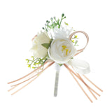 Maxbell Wedding Boutonniere Wedding Bridal Bouquet Wedding Flower for Ceremony Decor White