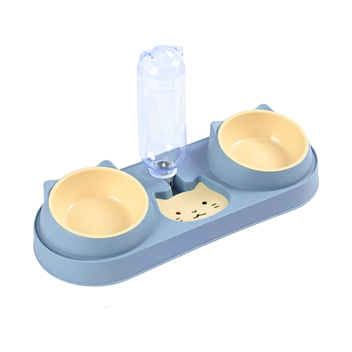 Maxbell Pet Feeder Waterer Pet Feeding Station Raised Stand Dish Bowls Detachable Blue